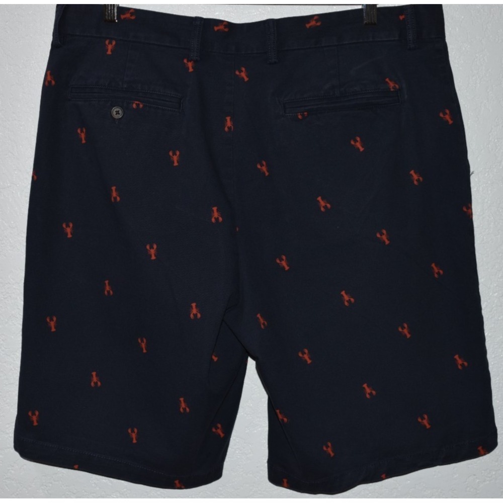 Old Navy 36 Navy Shorts‎ Red Lobsters Chino Ultimate Slim Built In Flex Pockets